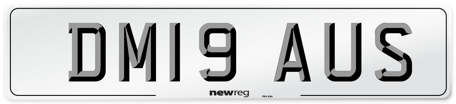 DM19 AUS Number Plate from New Reg